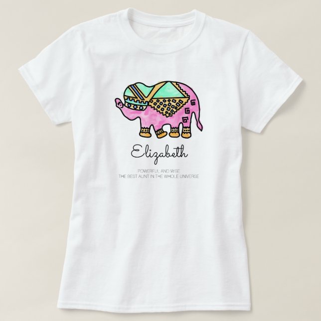 Modern elephant colourful animal personalized T-Shirt (Design Front)