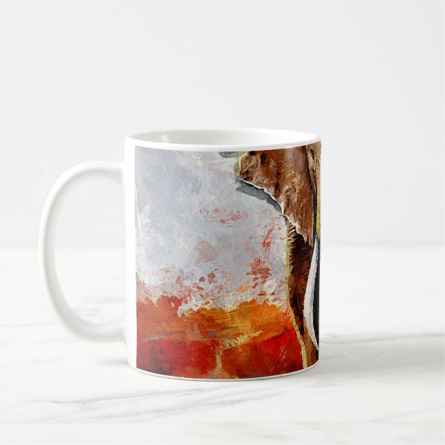 Modern Elephant Oil Painting Abstract Coffee Mug (Left)