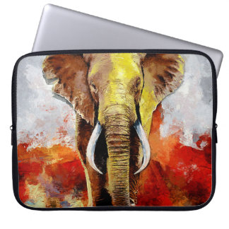 Modern Elephant Oil Painting Abstract Laptop Sleeve