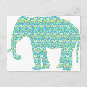 Modern elephant silhouette postcard