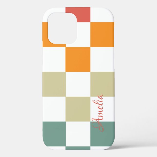 Modern Eligant Retro Line Monogram Case-Mate iPhone Case (Back)