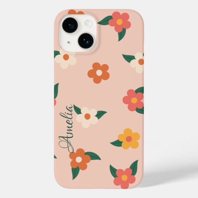 Modern Eligant Retro Line Monogram Case-Mate iPhone Case (Back)