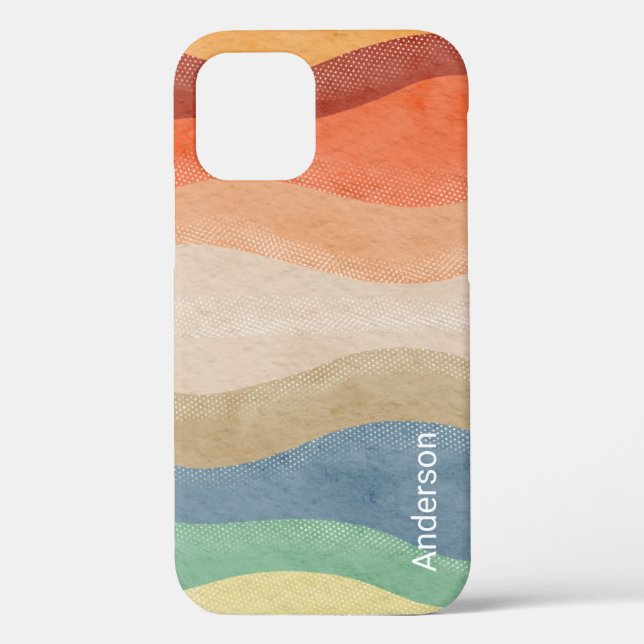 Modern Eligant Retro Line Monogram Case-Mate iPhone Case (Back)