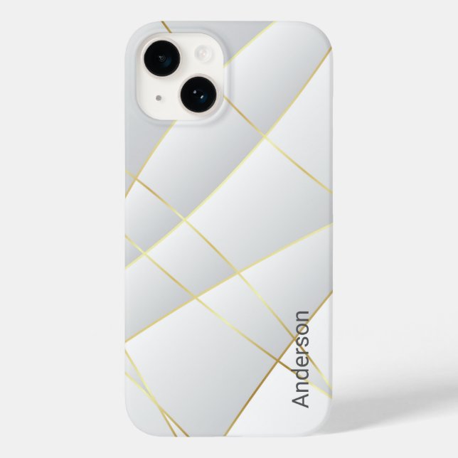 Modern Eligant Retro Line Monogram Case-Mate iPhone Case (Back)