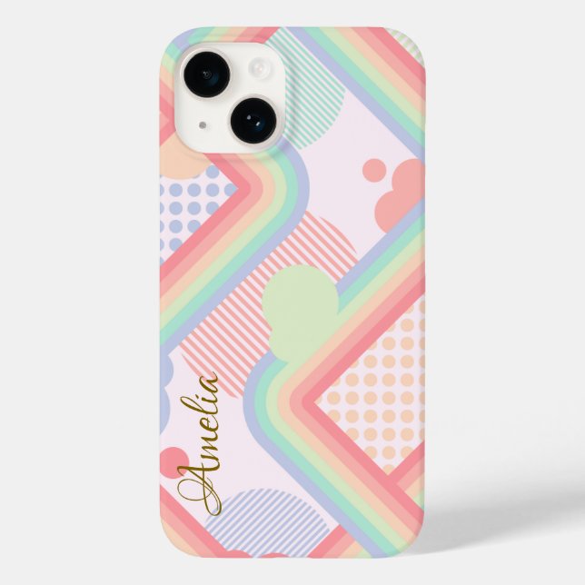 Modern Eligant Retro Line Monogram Case-Mate iPhone Case (Back)