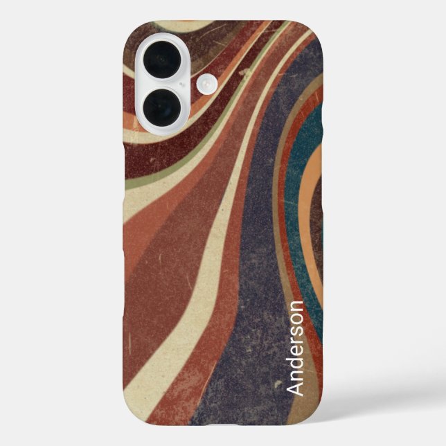 Modern Eligant Retro Line Monogram Case-Mate iPhone Case (Back)