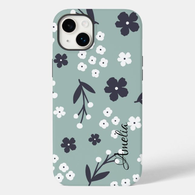 Modern Eligant Retro Line Monogram Case-Mate iPhone Case (Back)