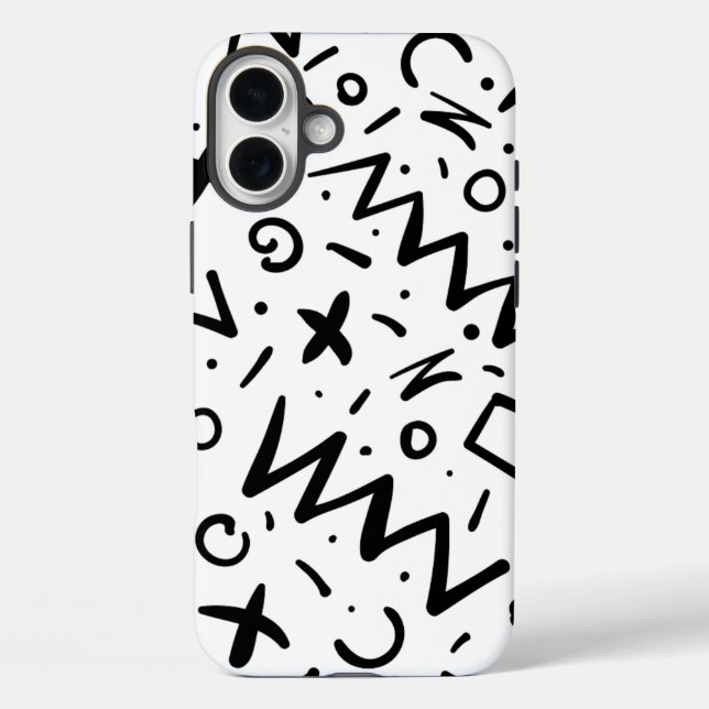 Modern Eligant Retro Line Monogram Case-Mate iPhone Case (Back)