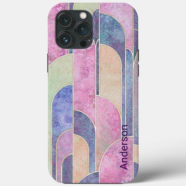 Modern Eligant Retro Line Monogram Case-Mate iPhone Case (Back)