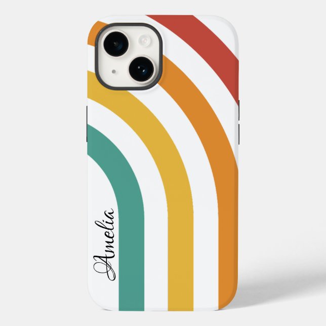Modern Eligant Retro Line Monogram Case-Mate iPhone Case (Back)