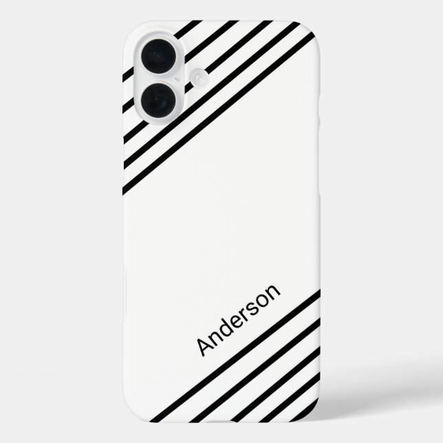 Modern Eligant Retro Line Monogram Case-Mate iPhone Case (Back)