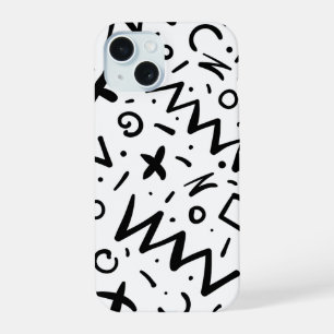 Modern Eligant Retro Line Monogram iPhone 15 Case