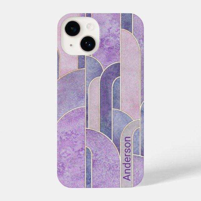 Modern Eligant Retro Line Monogram iPhone Case (Back)