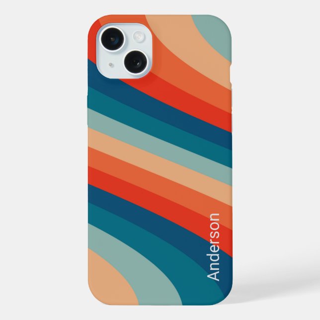 Modern Eligant Retro Line Monogram iPhone Case (Back)