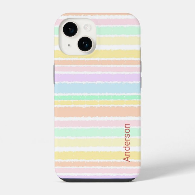 Modern Eligant Retro Line Monogram iPhone Case (Back)