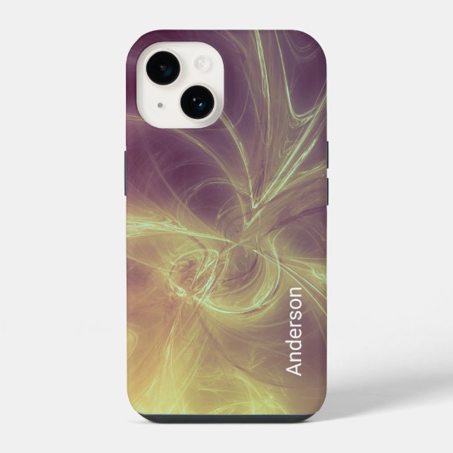 Modern Eligant Retro Line Monogram iPhone Case (Back)