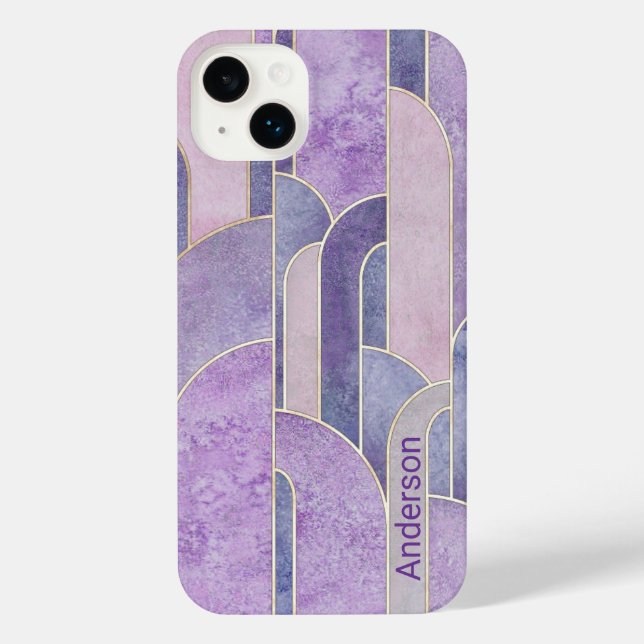 Modern Eligant Retro Line Monogram iPhone Case (Back)