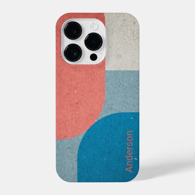 Modern Eligant Retro Line Monogram iPhone Case (Back)