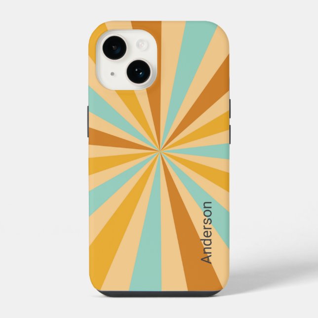 Modern Eligant Retro Line Monogram iPhone Case (Back)