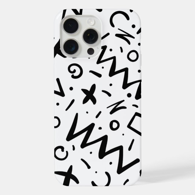 Modern Eligant Retro Line Monogram iPhone Case (Back)