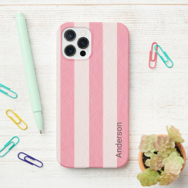 Modern Eligant Retro Line Monogram iPhone Case (On Desk)