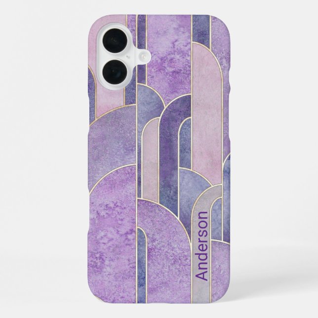 Modern Eligant Retro Line Monogram iPhone Case (Back)