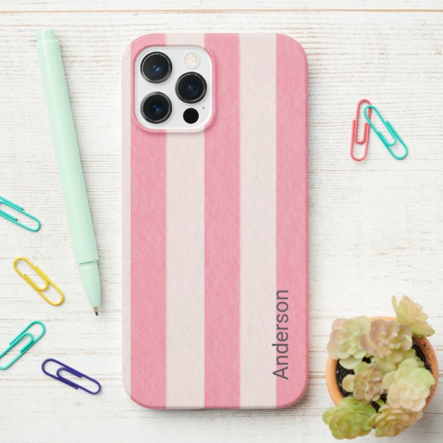 Modern Eligant Retro Line Monogram iPhone Case (On Desk)