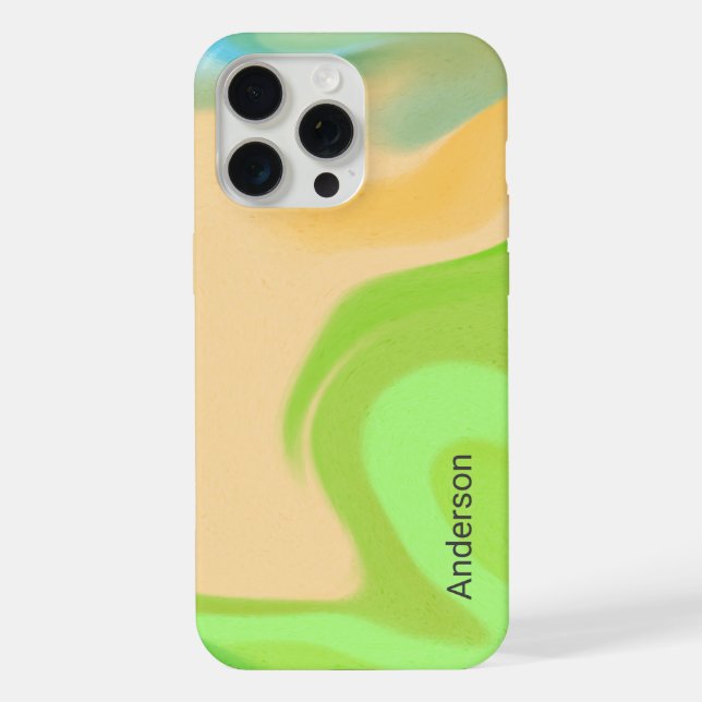 Modern Eligant Retro Line Monogram iPhone Case (Back)