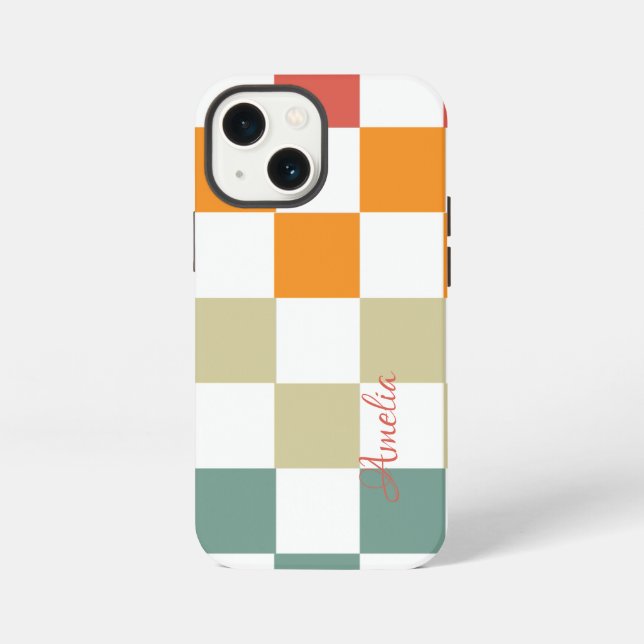 Modern Eligant Retro Line Monogram iPhone Case (Back)