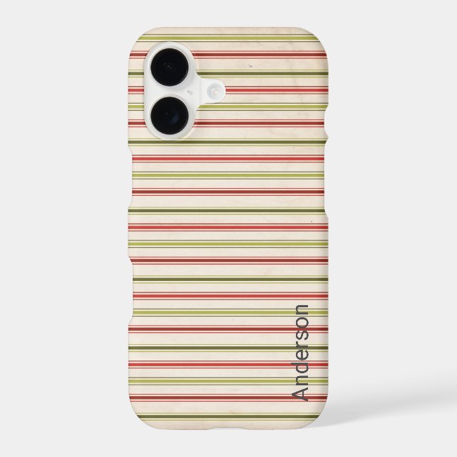 Modern Eligant Retro Line Monogram iPhone Case (Back)