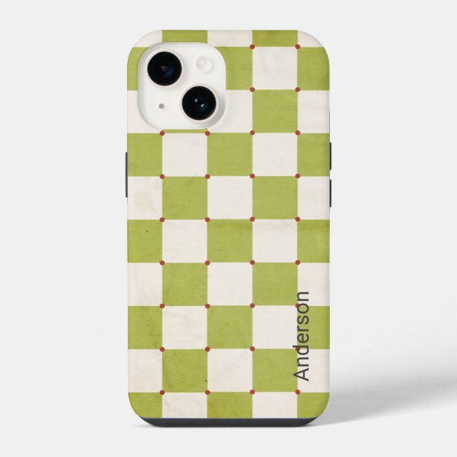 Modern Eligant Retro Line Monogram iPhone Case (Back)