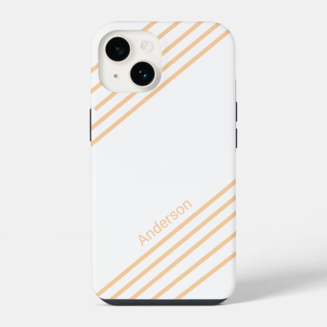 Modern Eligant Retro Line Monogram iPhone Case (Back)
