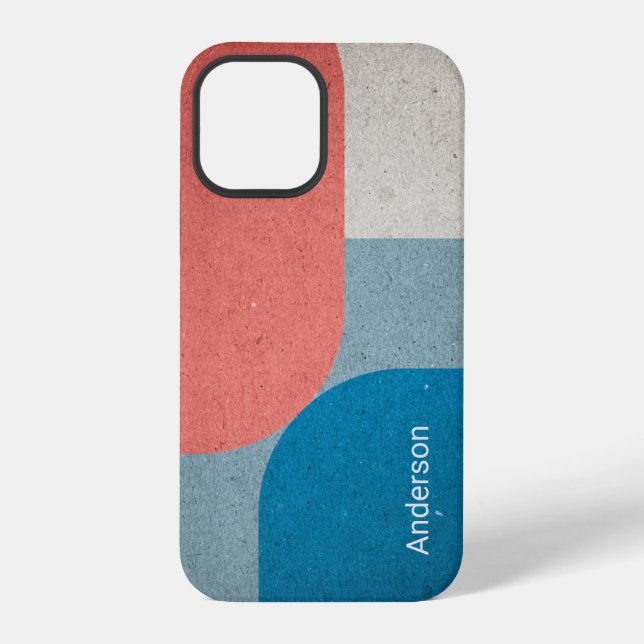 Modern Eligant Retro Line Monogram iPhone Case (Back)