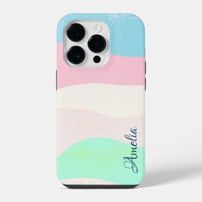 Modern Eligant Retro Line Monogram iPhone Case (Back)