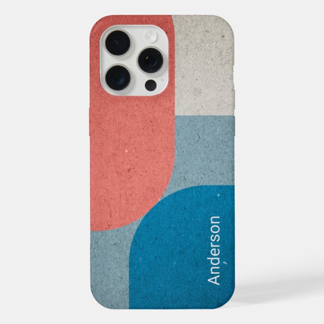 Modern Eligant Retro Line Monogram iPhone Case (Back)