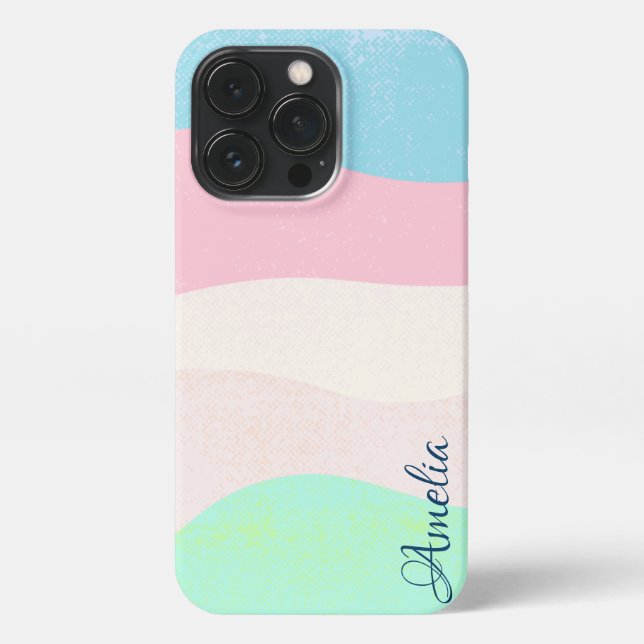 Modern Eligant Retro Line Monogram iPhone Case (Back)