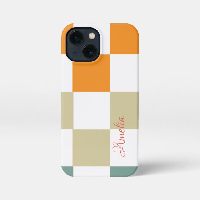 Modern Eligant Retro Line Monogram iPhone Case (Back)