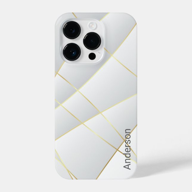 Modern Eligant Retro Line Monogram iPhone Case (Back)