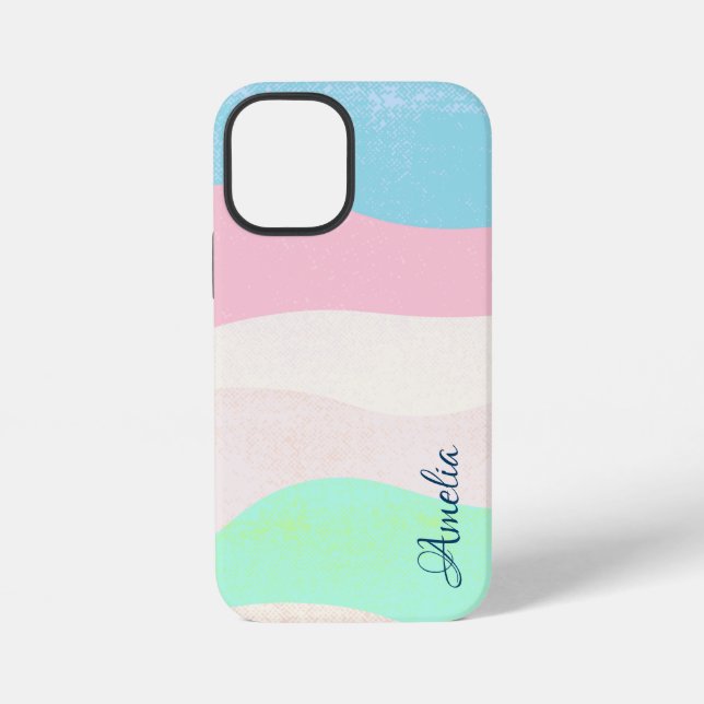 Modern Eligant Retro Line Monogram iPhone Case (Back)