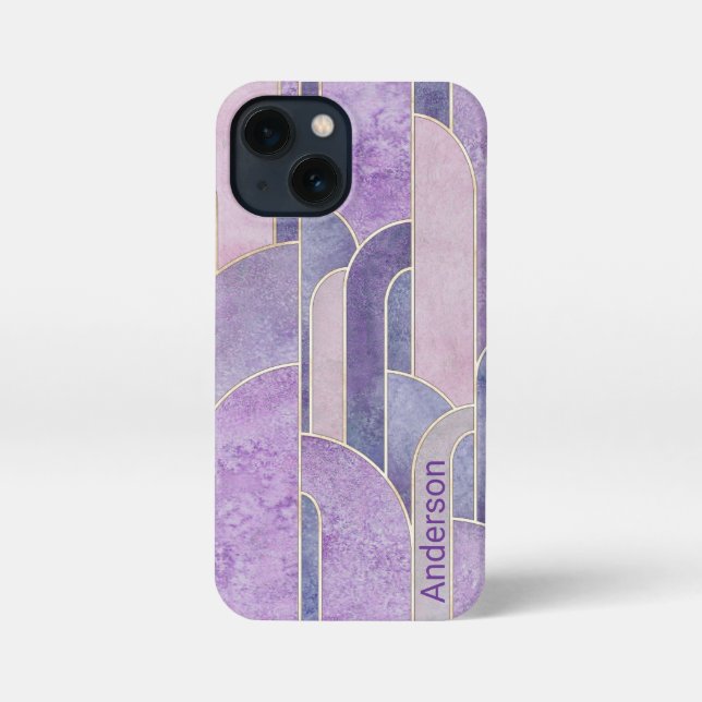Modern Eligant Retro Line Monogram iPhone Case (Back)