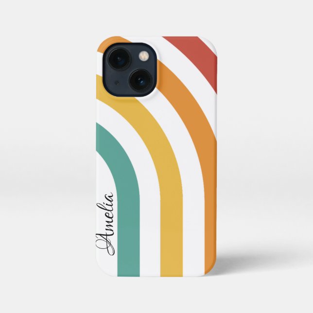 Modern Eligant Retro Line Monogram iPhone Case (Back)