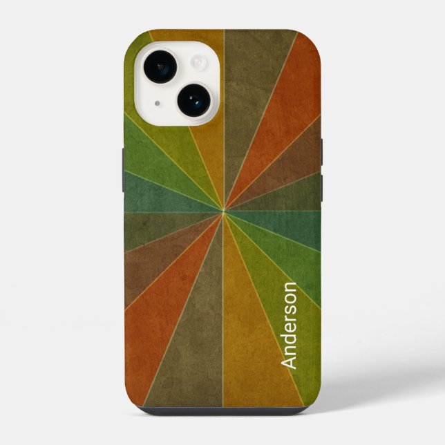 Modern Eligant Retro Line Monogram iPhone Case (Back)