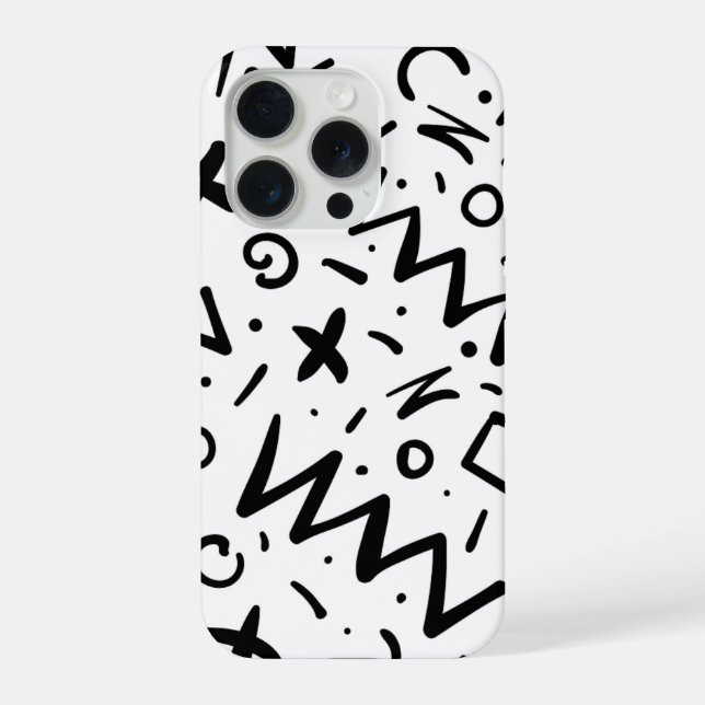 Modern Eligant Retro Line Monogram iPhone Case (Back)