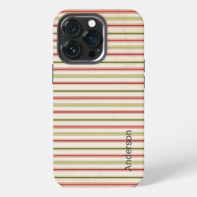 Modern Eligant Retro Line Monogram iPhone Case (Back)