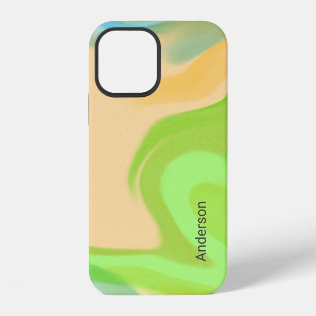 Modern Eligant Retro Line Monogram iPhone Case (Back)