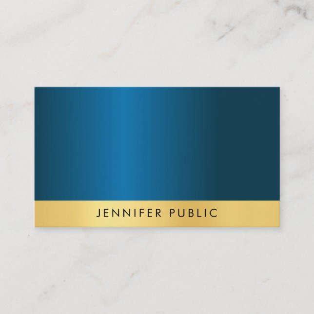 Modern Elite Black Blue Professional Template Business Card (Front)