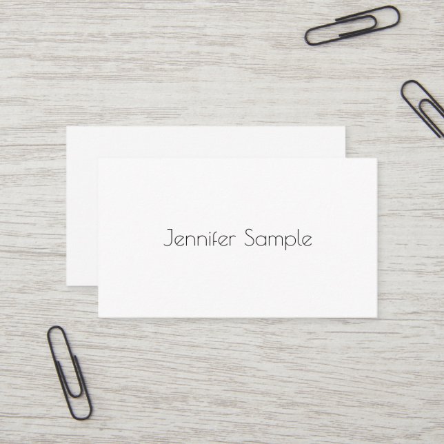 Modern Elite Design Professional Sleek Plain Luxe Business Card (Front/Back In Situ)