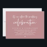 Modern Elopement, After the wedding celebration Invitation<br><div class="desc">Modern Minimal dusty rose themed,  wedding elopement invitation card (After the wedding celebration). It is perfect for your wedding elopement reception dinner party and dancing / post wedding the morning after brunch. Add your wedding celebration details.</div>