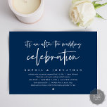 Modern Elopement, After the wedding celebration Invitation<br><div class="desc">Modern Minimal Navy Blue themed,  wedding elopement invitation card (After the wedding celebration). It is perfect for your wedding elopement reception dinner party and dancing / post wedding the morning after brunch. Add your wedding celebration details.</div>