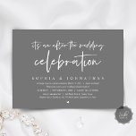 Modern Elopement, After the wedding celebration Invitation<br><div class="desc">Modern Minimal Dark Grey themed,  wedding elopement invitation card (After the wedding celebration). It is perfect for your wedding elopement reception dinner party and dancing / post wedding the morning after brunch. Add your wedding celebration details.</div>